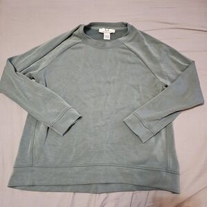 M MAGASCHONI | Women's Teal Green Hi Low Lightweight Crewneck Sweater size S